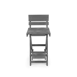 English Elm Harbor Point Recycled Hdpe Outdoor Folding Bar Stool Patio Deck All Season Seating Gray B2745P409648