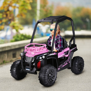 English Elm Aosom 12v Electric Kids Ride on Utv with Remote Control Suspension and Music System W2225P229348