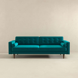 English Elm Ashcroft Furniture - Casey Mid Century Modern Teal Velvet Sofa