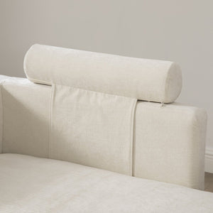 English Elm 82.68" Wide Chenille Two Seat Sofa Solid Wood Frame with Lumbar Pillows Living Room Beige W3189S00024