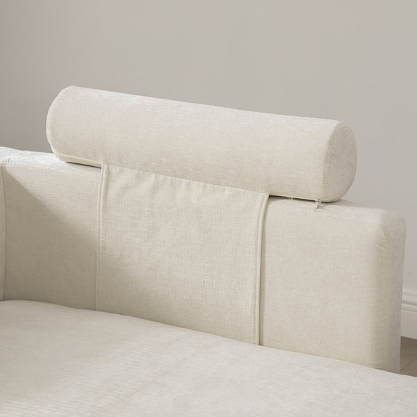 English Elm 82.68" Wide Chenille Two Seat Sofa Solid Wood Frame with Lumbar Pillows Living Room Beige W3189S00024