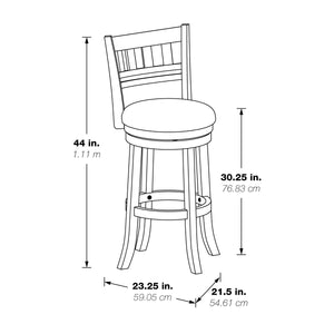 OSP Home Furnishings Swivel Stool 30" Burnt Brown