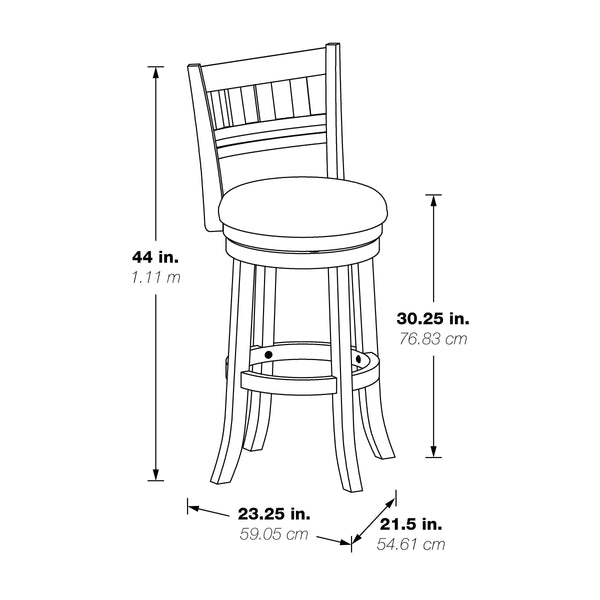 OSP Home Furnishings Swivel Stool 30" Burnt Brown