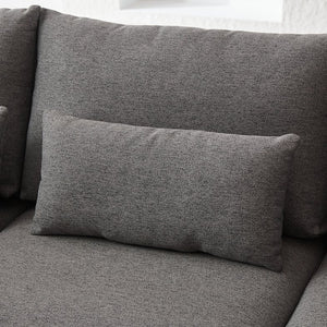 English Elm MH100.2" Sofa Convertible L-Shaped Linen Sectional with Movable Ottoman 5 Cushions 4 Lumbar Pillows Grey W1193S00139