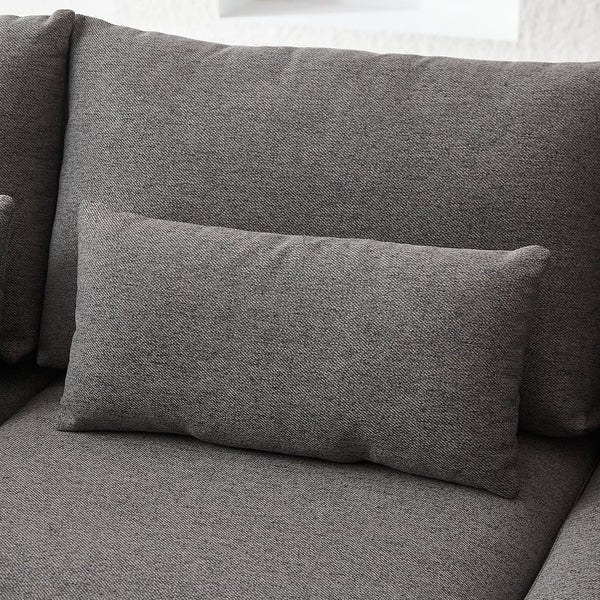 English Elm MH100.2" Sofa Convertible L-Shaped Linen Sectional with Movable Ottoman 5 Cushions 4 Lumbar Pillows Grey W1193S00139