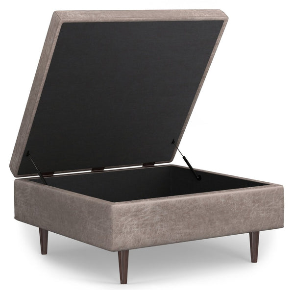 English Elm Shay Mid Century Large Square Storage Ottoman - Stylish Coffee Table & Versatile Seating Solution B136P252699-GIGA