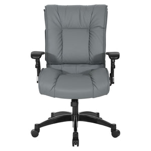 OSP Home Furnishings Leather Executive Conference Chair with Lumbar Support Pillow Top Ergonomic Seating 9333E-EC42