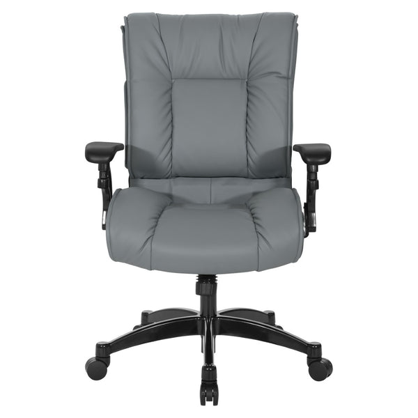 OSP Home Furnishings Leather Executive Conference Chair with Lumbar Support Pillow Top Ergonomic Seating 9333E-EC42