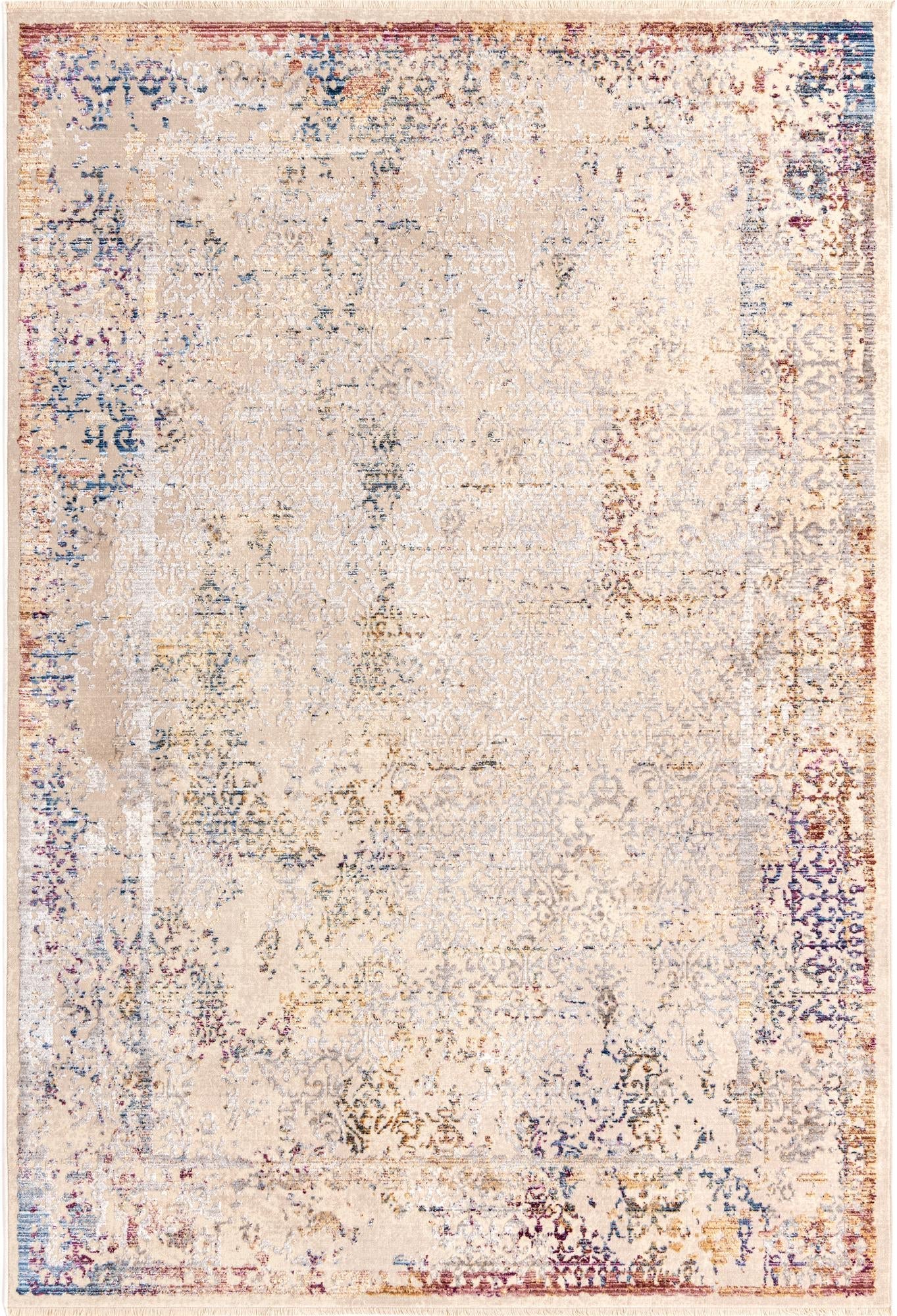 Deepa Gemstone Hued Floral Rug - Elegant Machine Made Design to Enrich