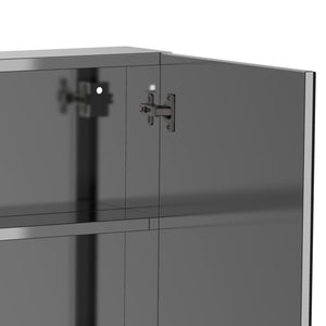 English Elm Kleankin Stylish Bathroom Mirrored Cabinet - 24"X26" Wall-Mounted Stainless Steel Organizer With Double Doors W2225P217014