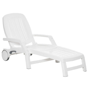 English Elm Outsunny Adjustable Outdoor Chaise Lounge Chair With Wheels, Storage Box & Quick Assembly For Relaxation W2225P174093-GIGA