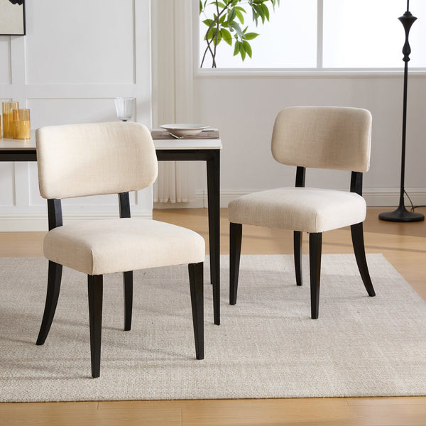 English Elm Wooden Farmhouse Dining Chairs Set of 2 Upholstered Seats Solid Legs for Kitchen W3244P392827