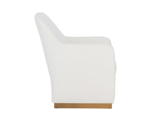 Sunpan Jaime Lounge Chair - Elegant Upholstered Seating with Gold Stainless Steel Base for Stylish Spaces Fior Vanilla