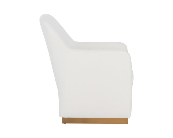 Sunpan Jaime Lounge Chair - Elegant Upholstered Seating with Gold Stainless Steel Base for Stylish Spaces Fior Vanilla