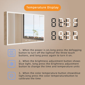 English Elm Lighted Aluminum Medicine Cabinet Smart Mirror with Anti-fog Led and Built-in Usb Outlet W5609P461490