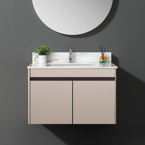 English Elm 31 Inch Marble Vanity Top With Undermount Sink, 4" Backsplash, Easy-Care Carrara Finish For Luxury W2699P192439