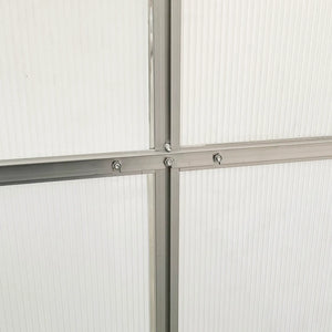 English Elm 6.2'x8.3'x6.6' Walk-in Aluminum Polycarbonate Greenhouse with Vent and Rain Gutters T3971S00048