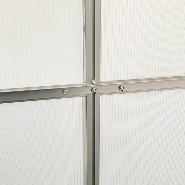 English Elm 6.2'x8.3'x6.6' Walk-in Aluminum Polycarbonate Greenhouse with Vent and Rain Gutters T3971S00048