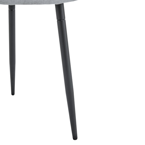 English Elm Table And Chair Set - Modern 79" Glass Top With X-Shaped Black Metal Legs & 6 Light Gray Linen Chairs W1151S03604-GIGA