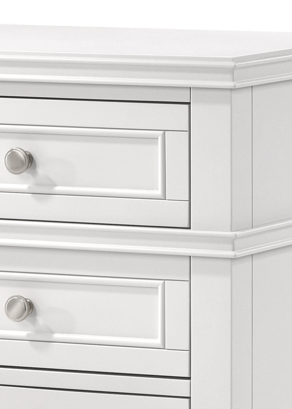 English Elm White Solid Wood 3-Drawer Nightstand with USB Charging Port, Poplar Solids, Custom Hardware Finish B2699P236711