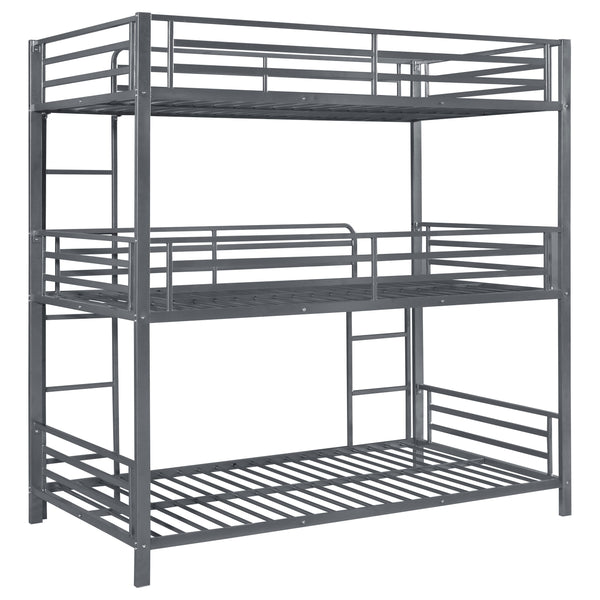 English Elm Rollins Gunmetal Triple Twin Bunk Bed – Heavy-Duty Steel Space-Saving 3-Tier Sleep Solution for Rooms B062P340742