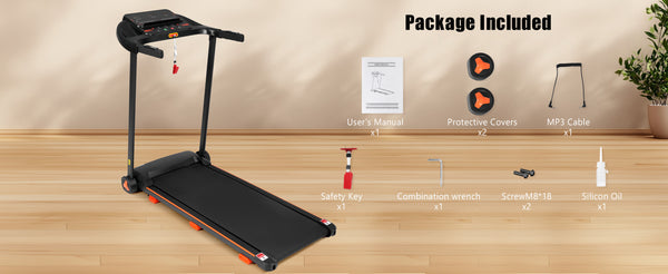 English Elm Treadmills Folding Home Fitness Machine 2.5hp Motor Shock Absorbing Belt Bluetooth Speaker N728P266573A