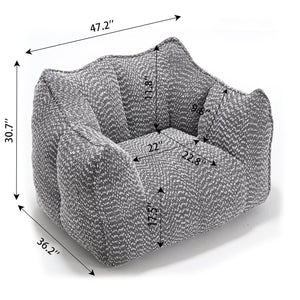 English Elm Sofa plush beanbag chair with superfiber cover and resilient foam filling for ultimate home comfort and relaxation Grey W1996P252268