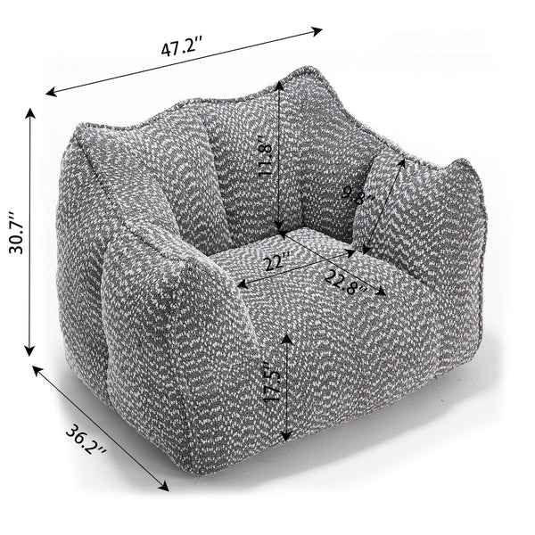 English Elm Sofa plush beanbag chair with superfiber cover and resilient foam filling for ultimate home comfort and relaxation Grey W1996P252268
