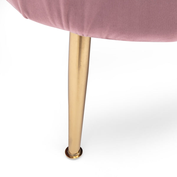 English Elm Christopher Knight Home® - 3 Seater Sofa - Modern Glam Blush Velvet Design With Gold Legs, Channel-Stitched For Ultimate Comfort 70395.00ABLSH_70395.00BBLSH