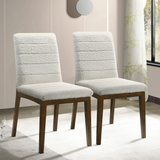 Ashcroft Furniture White Boucle Dining Chairs - Set of 2, Mid-Century Modern Ines Design