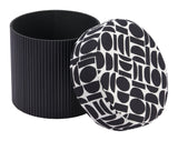 Boto Storage Ottoman Black & White 110181 Zuo Modern