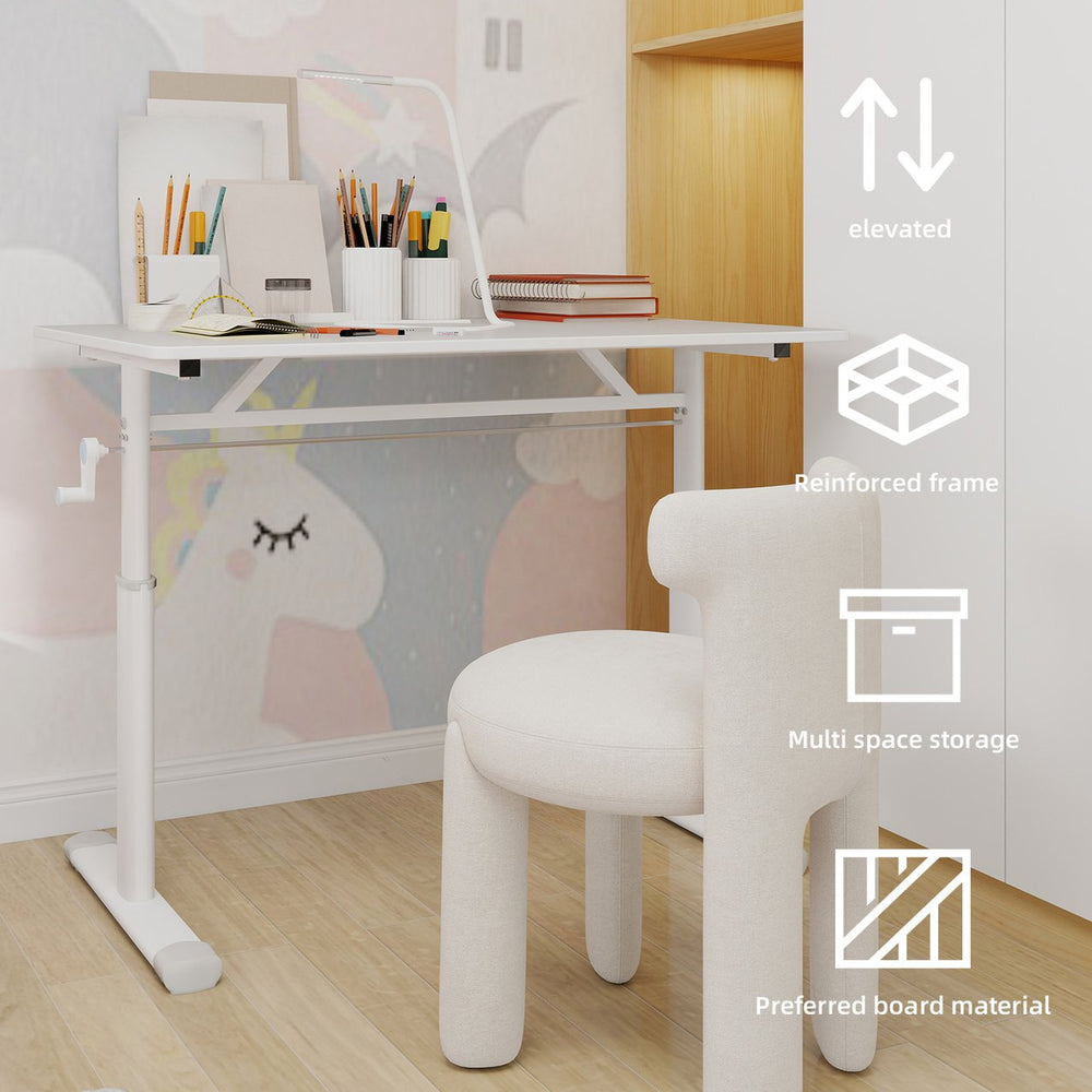 English Elm Adjustable Study Desk For Kids & Adults – Compact, Height-Adjustable Workspace, Modern Design Solutions W1935P338362