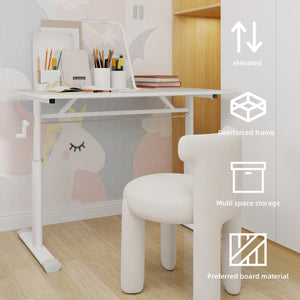 English Elm Adjustable Study Desk For Kids & Adults – Compact, Height-Adjustable Workspace, Modern Design Solutions W1935P338362