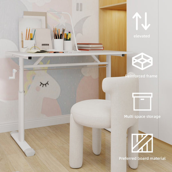 English Elm Adjustable Study Desk For Kids & Adults – Compact, Height-Adjustable Workspace, Modern Design Solutions W1935P338362