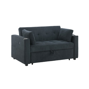 English Elm Laurelle Tufted Corduroy Sleeper Loveseat with Usb Charging and Storage Arms B2749P413230
