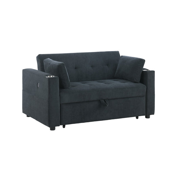 English Elm Laurelle Tufted Corduroy Sleeper Loveseat with Usb Charging and Storage Arms B2749P413230