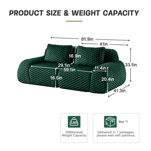 English Elm 82" Modular Sectional Sofa Flannelette Upholstery Deep Seat No Assembly Living Room Green W714P377092