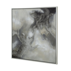 English Elm 39.4X39.4" Stormy Skies Framed Hand-Painted Wall Art - Evocative Modern Decor For Tranquil Spaces W2078P313333
