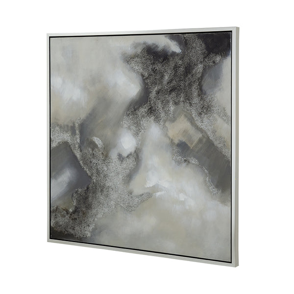 English Elm 39.4X39.4" Stormy Skies Framed Hand-Painted Wall Art - Evocative Modern Decor For Tranquil Spaces W2078P313333