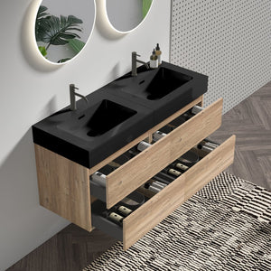 English Elm Grace 48'' Floating Bathroom Vanity With Matte Black Sink & Soft-Close Drawers For Modern Elegance W1865S00167