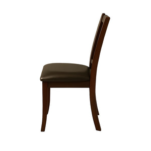 English Elm Set of 2 Padded Leatherette Dining Chairs Espresso Finish — Comfort Seats, Stylish Transitional Back Design, Durable B016P156356