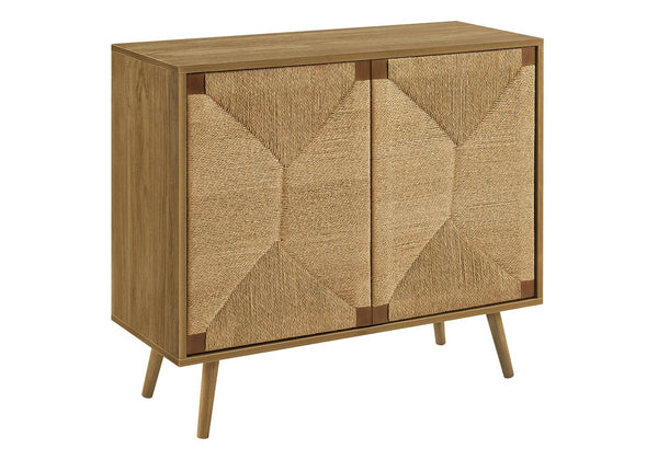 English Elm Accent Cabinet Dark Walnut Laminate Checkerboard Two Door Mid Century Sideboard B2710P461651