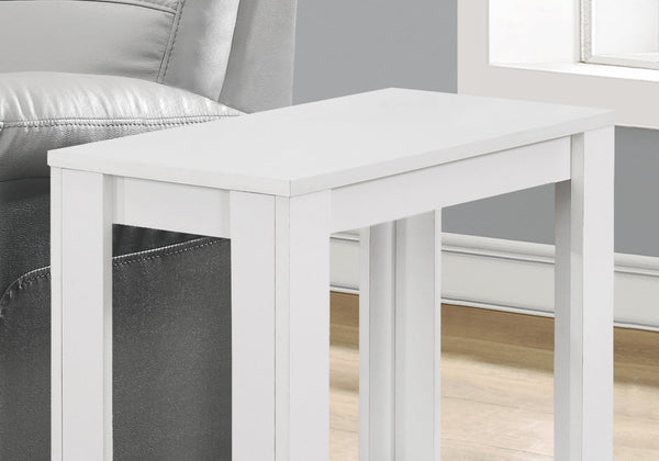English Elm Accent rectangular two-tier side table with durable laminate finish, versatile nightstand and lamp stand, modern transitional design White 28 L x 15 W x 6 H B2710P219196