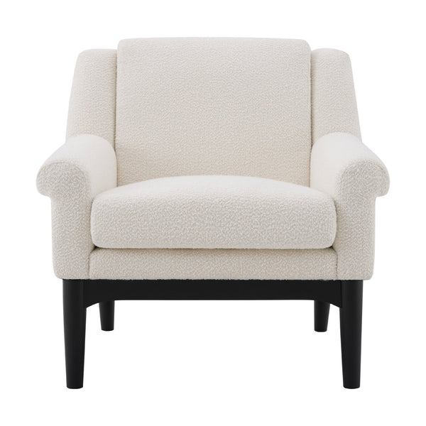 English Elm Modern Boucle Accent Chair Sculpted Flared Arms Birch Legs Mid-century Living Room N723P426251A