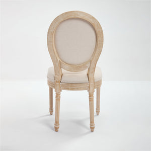 English Elm French Country Dining Chairs Set Of 2 - Elegant Upholstered Round Back Design For Versatile Use W3426P324272
