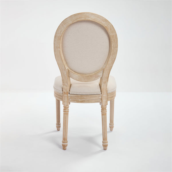 English Elm French Country Dining Chairs Set Of 2 - Elegant Upholstered Round Back Design For Versatile Use W3426P324272