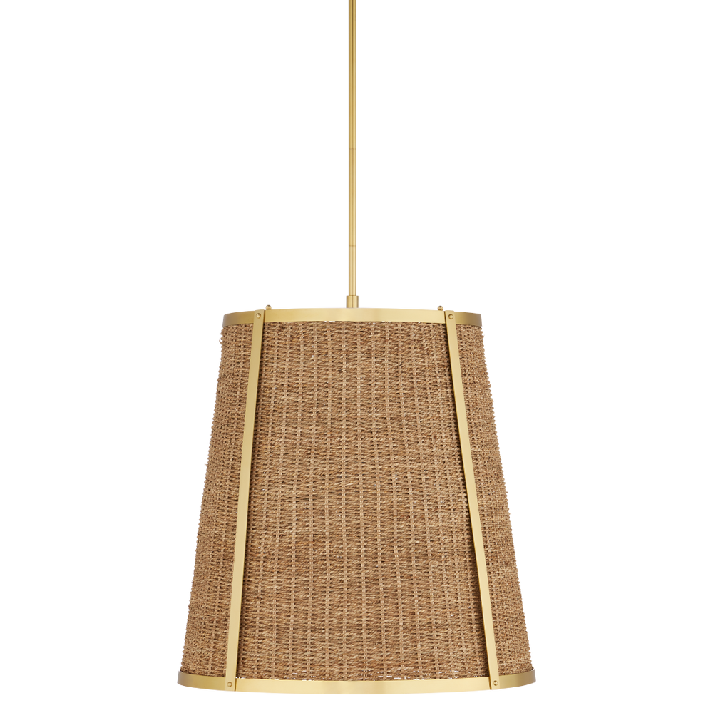 Deauville Pendant Light - Exquisite Handmade Seagrass & Brass Fixture for Elegant Home Décor