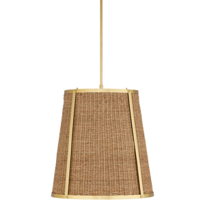 Deauville Pendant Light - Exquisite Handmade Seagrass & Brass Fixture for Elegant Home Décor