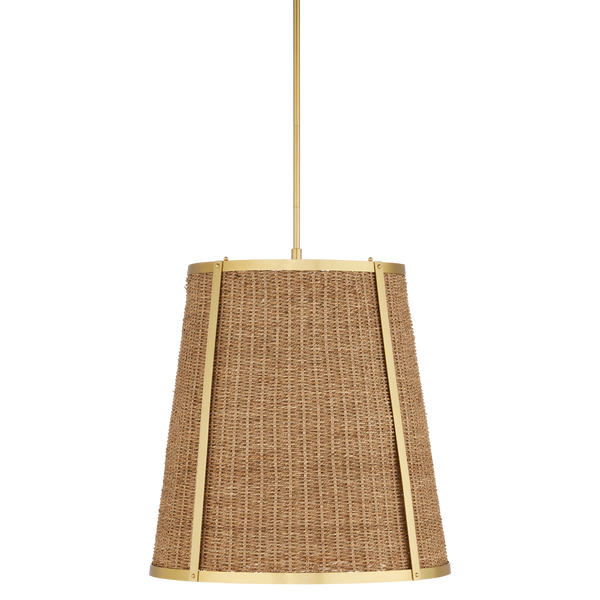 Deauville Pendant Light - Exquisite Handmade Seagrass & Brass Fixture for Elegant Home Décor