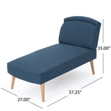 Christopher Knight Home® - Noble House - Carisia Mid Century Modern Navy Blue Fabric Chaise Lounge